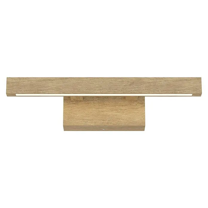Spotlight LED-Wandleuchte - 5,2 W, L x B x H: 9,5 x 40 x 10 cm, Eiche, Warmweiß - Vorderansicht