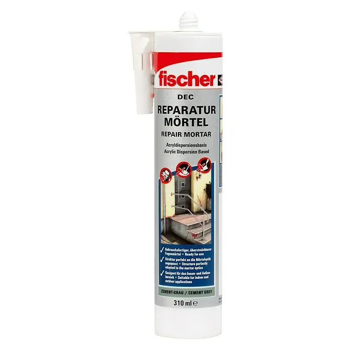 Fischer DEC Express Cement Premium - 310 ml, Lösemittelfrei, Silikonfrei, MDI-frei, Gebrauchsfertig - Vorderansicht