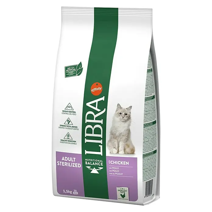 Affinity Libra Pienso seco para perros Esterilizados - 1,5 kg, Pollo - Vista angular