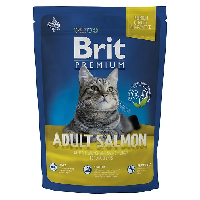 Brit Premium Pienso seco para gatos Adult - 1,5 kg, Salmón - Vista frontal