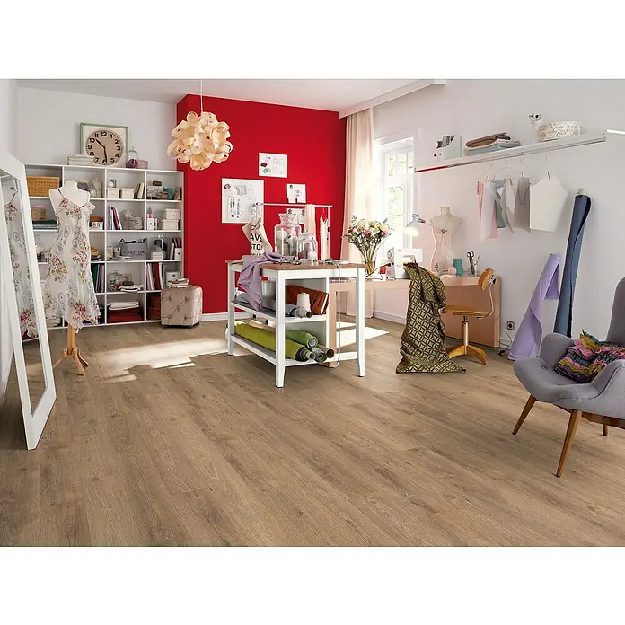 Egger Laminat Basic Cortina - Hrast, D x Š x V: 1.292 x 193 x 8 mm - Živopisni prikaz