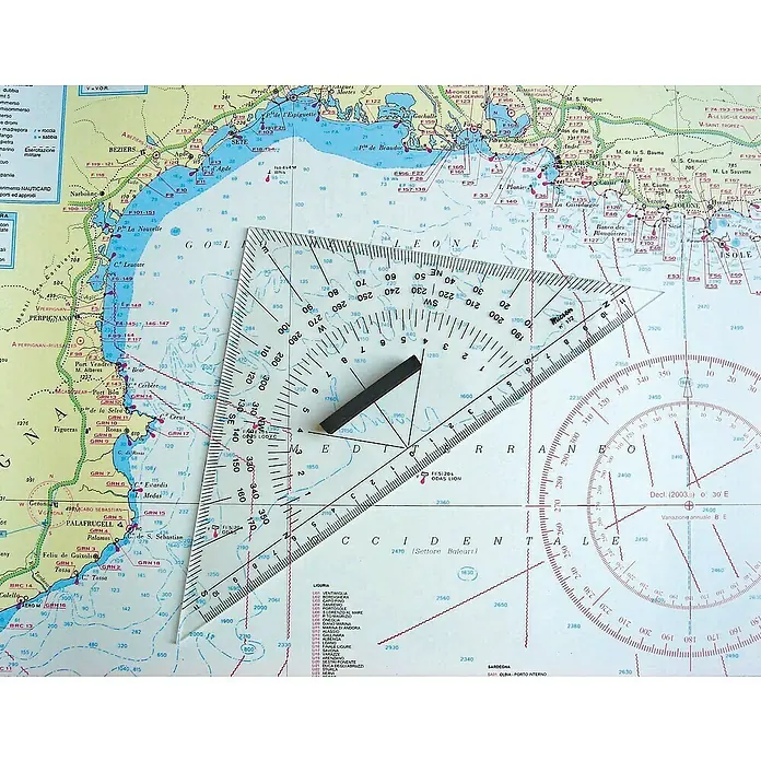 Regla náutica triangular - L x An: 25 x 25 cm, Plástico - Foto ambiente