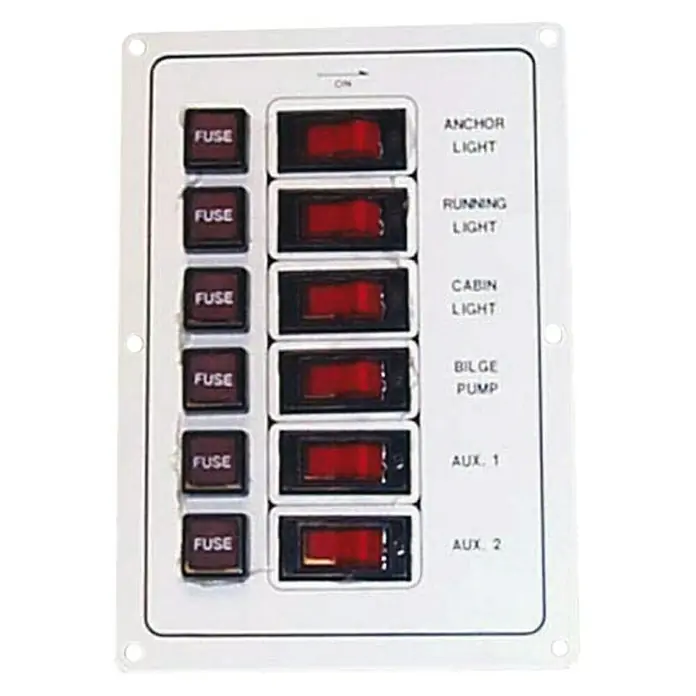 Panel con interruptores - An x Al: 11,5 x 11 cm, 4 interruptores, Blanco - Vista descendente