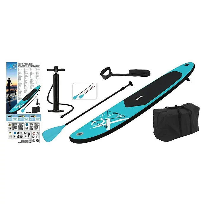 Tabla de surf XQMax - Azul, L x An x Al: 285 x 71 x 10 cm, Carga útil: 100 kg, Hinchable - Vista angular