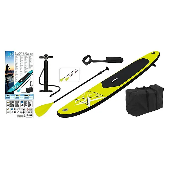 Tabla de surf XQMax - Lima, L x An x Al: 285 x 71 x 10 cm, Carga útil: 100 kg, Hinchable - Vista angular