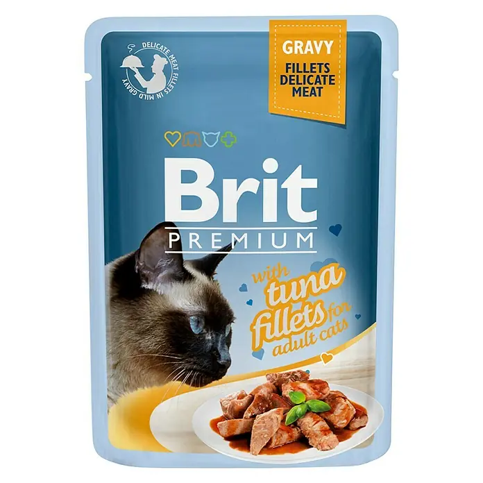 Brit Premium Comida húmeda para gatos - 85 g, Atún - Vista frontal