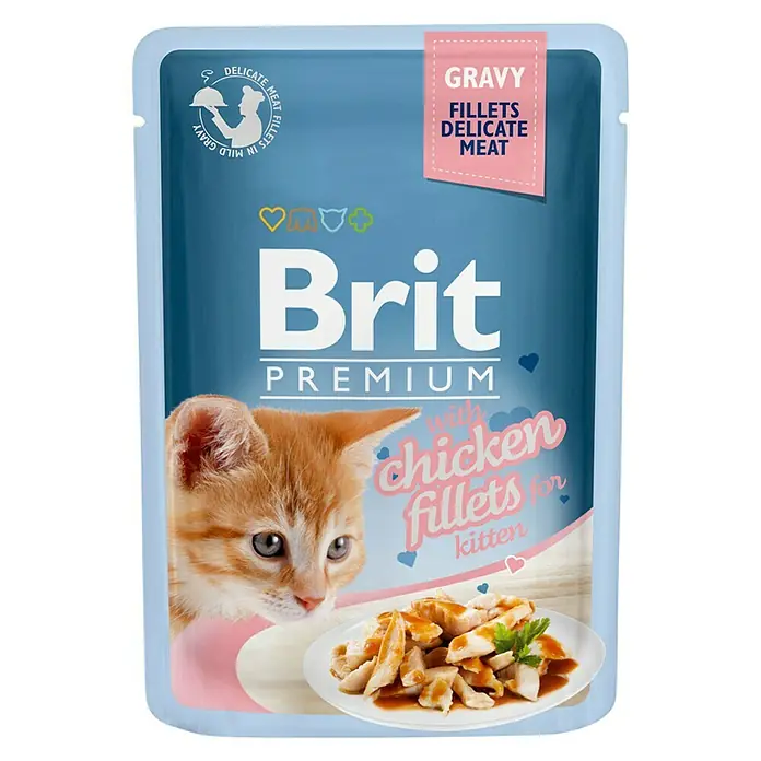 Brit Premium Comida húmeda para gatos Junior - 85 g, Pollo - Vista frontal