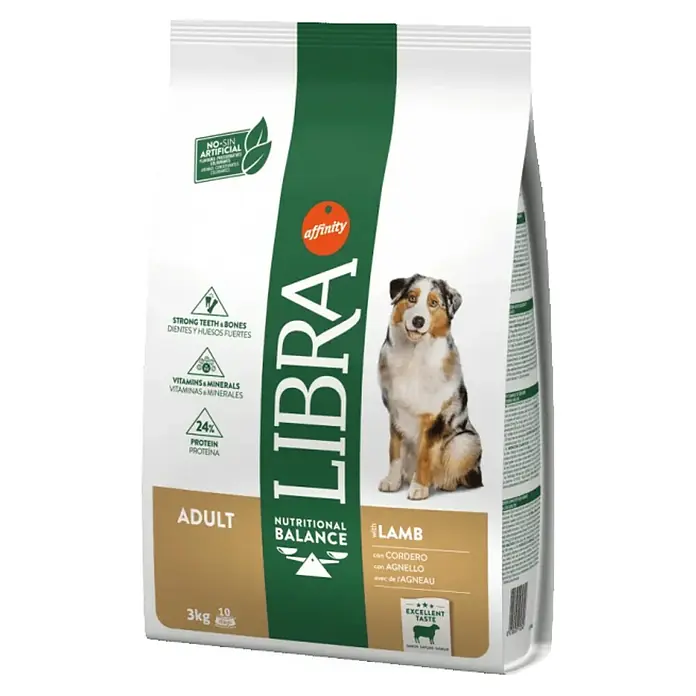Affinity Libra Pienso seco para perros Adult - 3 kg, Cordero - Vista angular