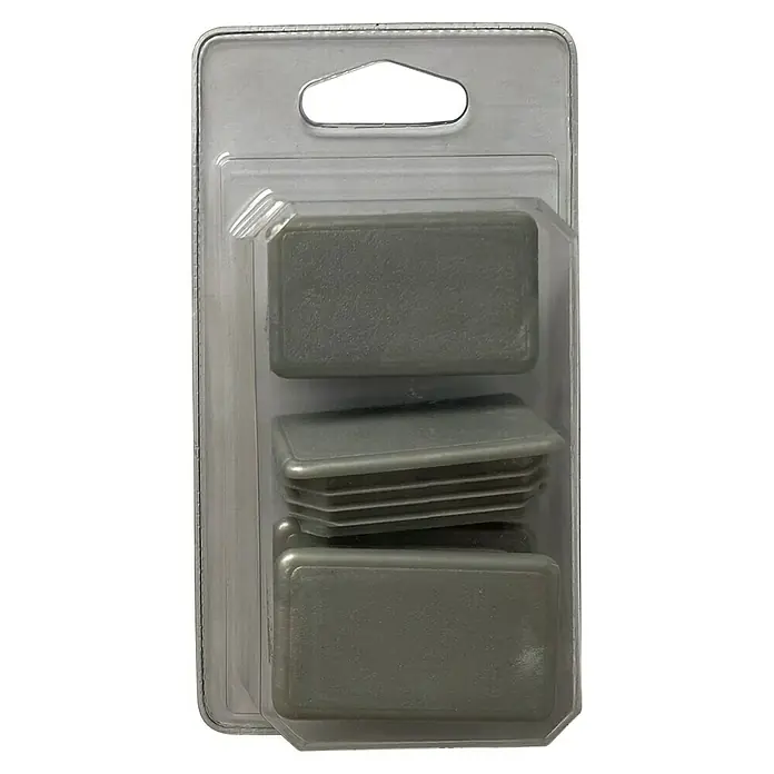 Tapón PVC - L x An x Al: 40 x 40 x 20 mm, Gris - Vista frontal