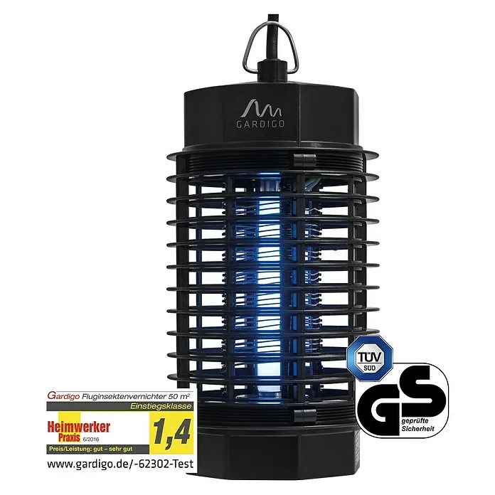 Gardigo Insektenvernichter 50 MA² - 4 W, 25 cm, Kunststoff - Vorderansicht