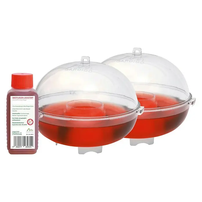 Gardigo Obstfliegen-Falle 2er Set - B x H: 13,5 x 11 cm - Diagonale Ansicht