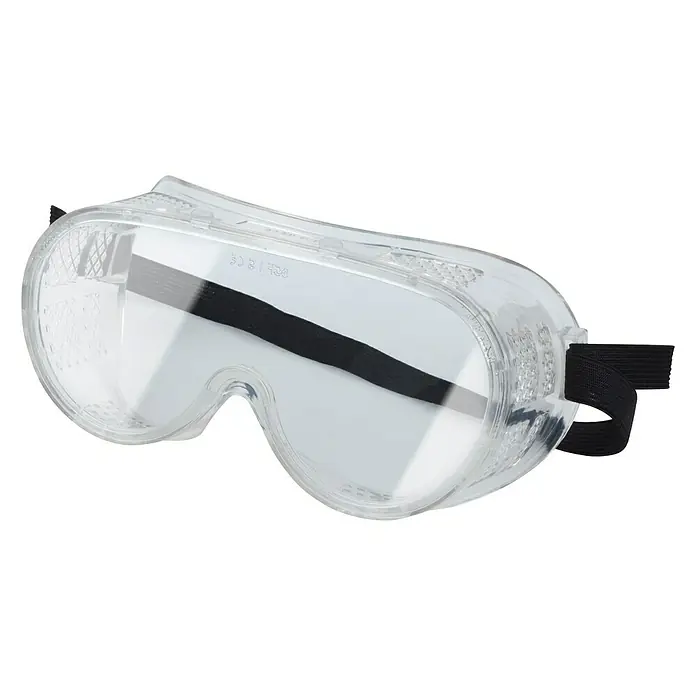 Wisent Schutzbrille - Transparent, Gummiband - Diagonale Ansicht