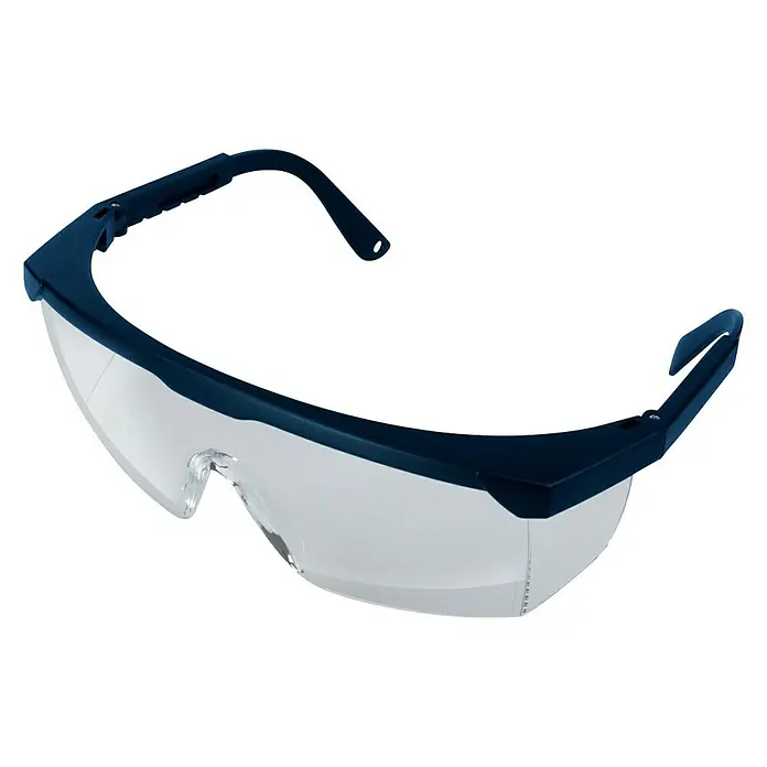 Wisent Schutzbrille - Verstellbare Bügel, Blau - Diagonale Ansicht
