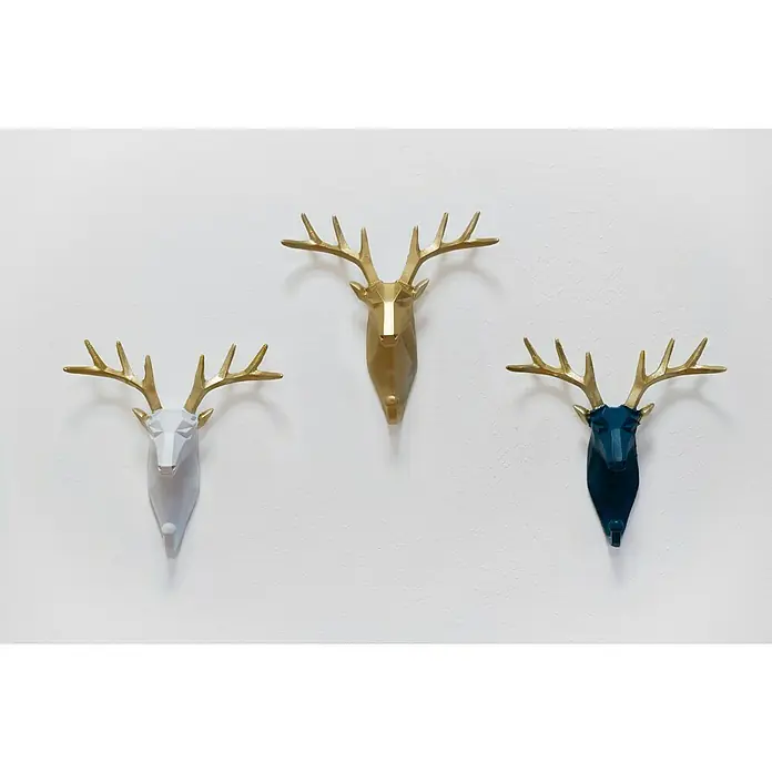 Garderobenhaken Rentier - L x B x H: 16 x 6,2 x 17 cm, Gold - Rückansicht