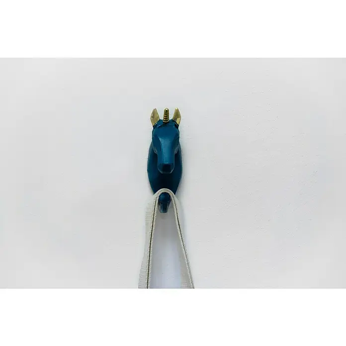 Garderobenhaken Einhorn - L x B x H: 4 x 7 x 12 cm, Blau - Stimmungsaufnahme