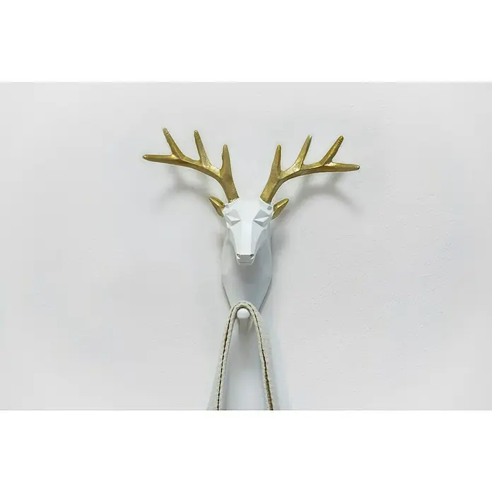 Garderobenhaken Rentier - L x B x H: 16 x 6,2 x 17 cm, Weiß - Stimmungsaufnahme