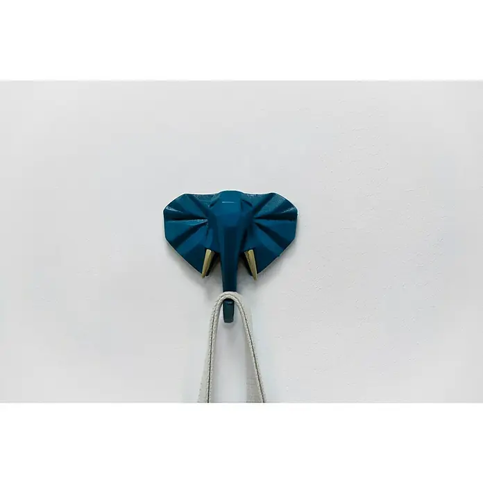 Garderobenhaken Elefant - L x B x H: 10,6 x 4 x 10,8 cm, Blau - Stimmungsaufnahme