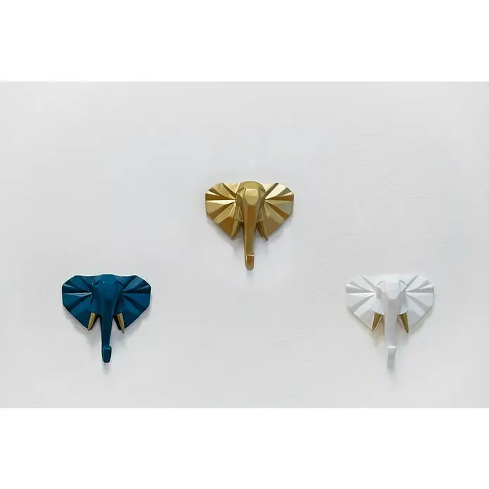 Garderobenhaken Elefant - L x B x H: 10,6 x 4 x 10,8 cm, Gold - Stimmungsaufnahme