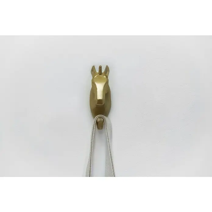 Garderobenhaken Einhorn - L x B x H: 4 x 7 x 12 cm, Gold - Stimmungsaufnahme