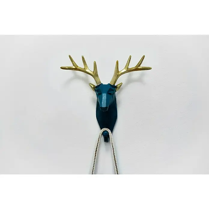 Garderobenhaken Rentier - L x B x H: 16 x 6,2 x 17 cm, Blau - Stimmungsaufnahme