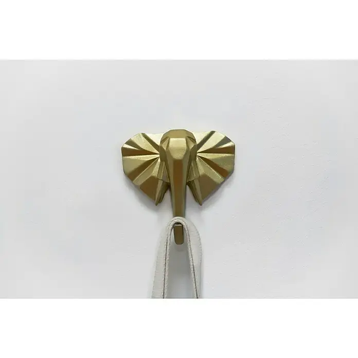 Garderobenhaken Elefant - L x B x H: 10,6 x 4 x 10,8 cm, Gold - Stimmungsaufnahme