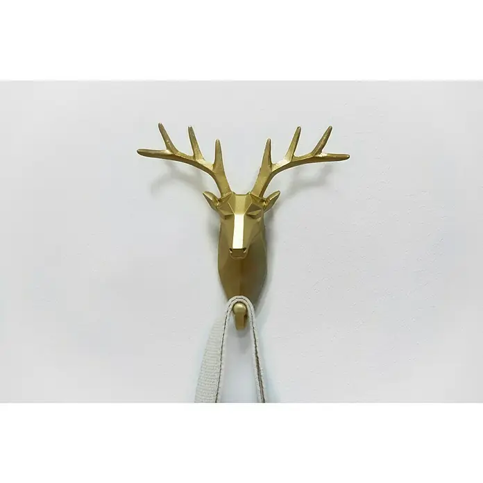Garderobenhaken Rentier - L x B x H: 16 x 6,2 x 17 cm, Gold - Stimmungsaufnahme