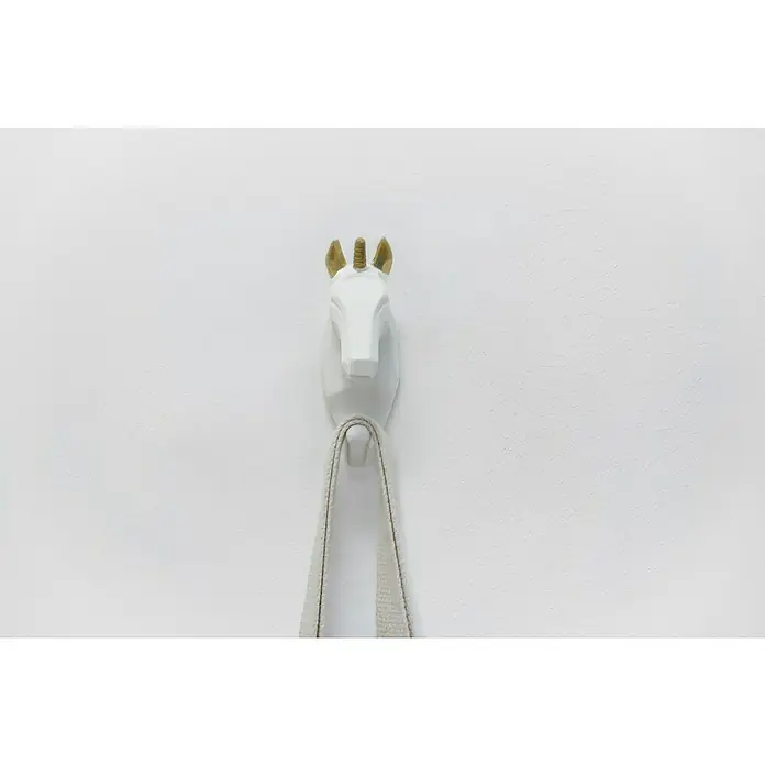 Garderobenhaken Einhorn - L x B x H: 4 x 7 x 12 cm, Weiß - Stimmungsaufnahme