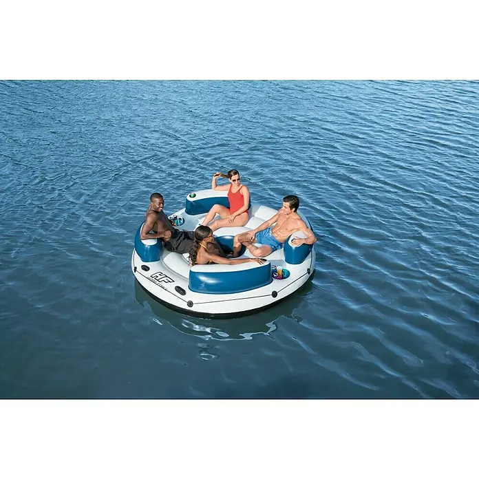 Hydro-Force Lounge-eiland Lazy Dayz - 239 x 239 x 63 cm, Wit/Blauw - Toepassingsvoorbeeld