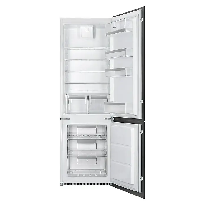 Smeg Nevera combi integrable C8173N1F - Contenido útil total: 254 l, 54,9 x 54,8 x 177,2 cm, Blanco - Vista frontal