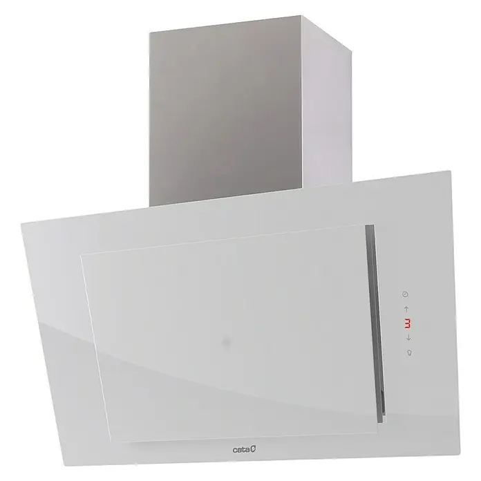 Cata Campana decorativa Thalassa 600 XGWH - Ancho: 60 cm, Potencia de aire máx.: 842 m³/h, Blanco - Vista angular