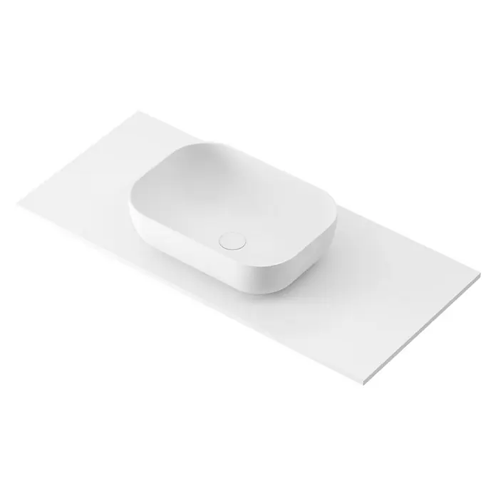 Lavabo y encimera Stadium - 101 x 46 cm, Blanco - Vista angular