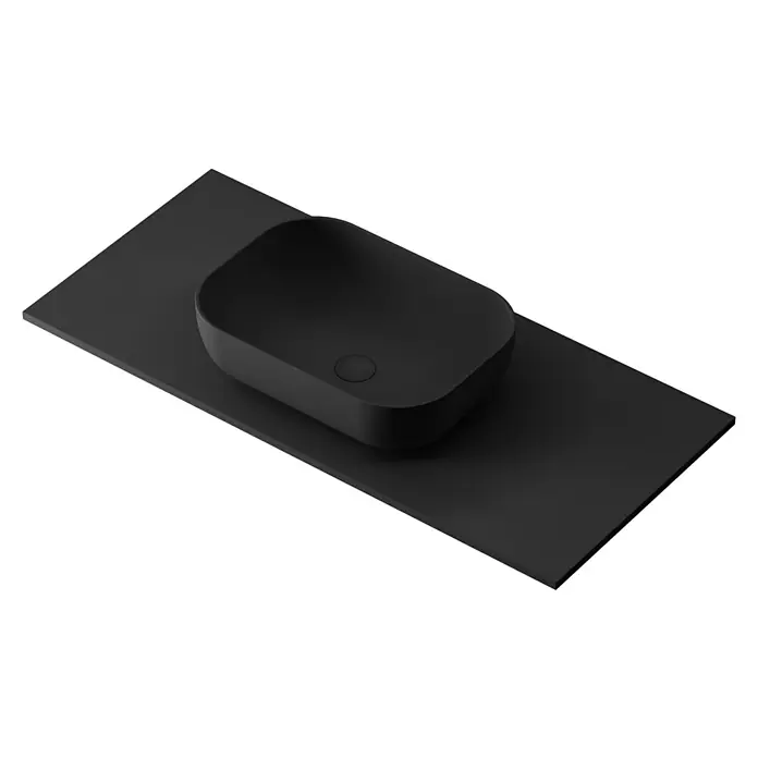Lavabo y encimera Stadium - 101 x 46 cm, Negro - Vista angular