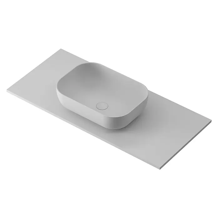 Lavabo y encimera Stadium - 101 x 46 cm, Gris - Vista angular