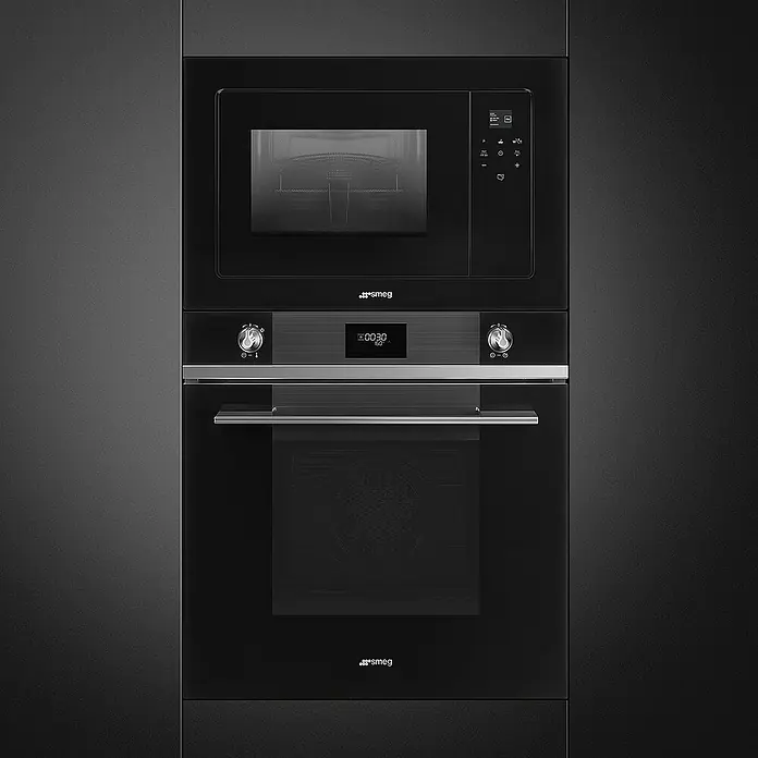 Smeg Microondas empotrado integrable FMI120N2 - Potencia máx.: 1.000 W, 20 l, Negro - Foto ambiente