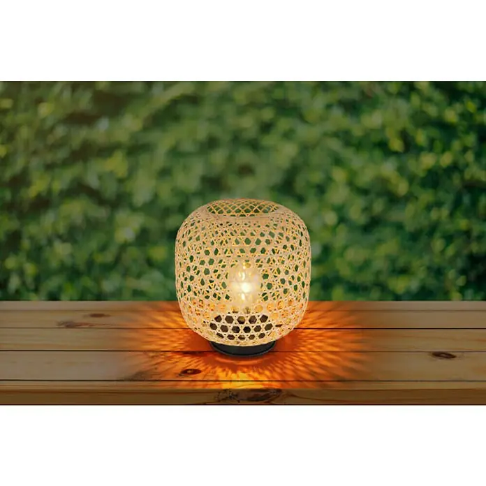 Globo Solarlamp - IP44, Bamboe - Sfeeropname
