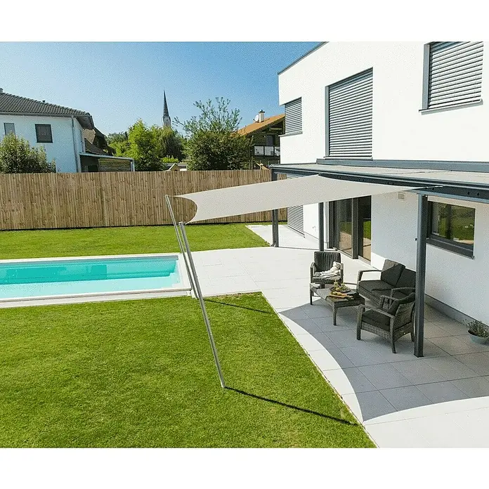Windhager Schaduwdoek Cannes - Grijs, b x l: 5 x 5 m, Vierkant - Sfeeropname