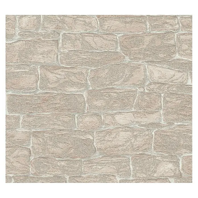 AS Creation Vinyl-Tapete Stein - Grau/Beige, 10,05 x 0,53 m - Draufsicht