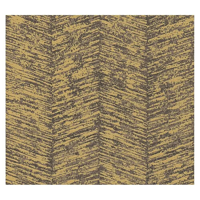 AS Creation Vliestapete Zick-Zack - Braun/Gold, 10,05 x 0,53 m - Draufsicht