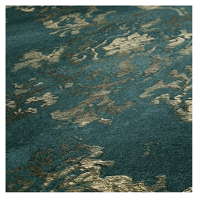 AS Creation Vliestapete Damask - Blau/Gold, 10,05 x 0,53 m - Draufsicht