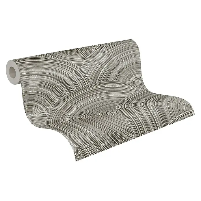 AS Creation Vliestapete Kreis - Taupe, 10,05 x 0,53 m - Diagonale Ansicht