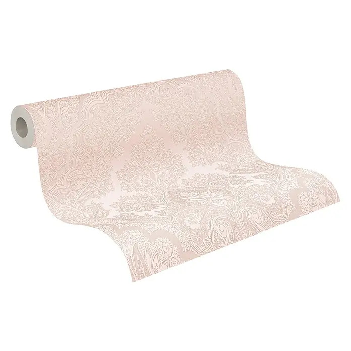 AS Creation Vliestapete Paisley Damask - Rosé, 10,05 x 0,53 m - Diagonale Ansicht