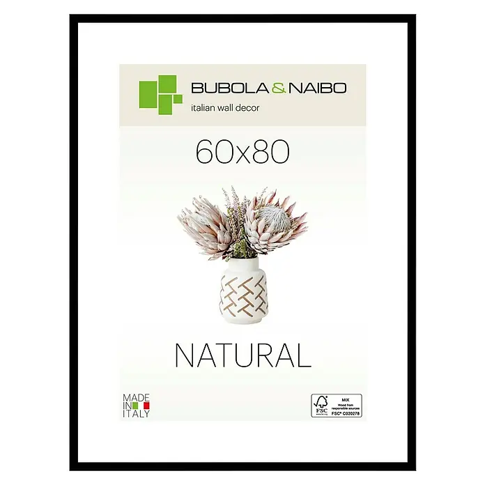 Marco de fotos Basic - Negro, 60 x 80 cm, Madera - Vista frontal