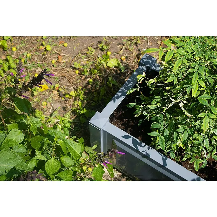 KHW Pflanzkasten Rechteckig - Außenmaß (L x B x H): 100 x 43 x 41 cm, Kunststoff, Grau - Detailaufnahme