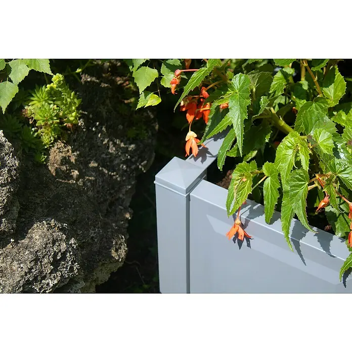 KHW Pflanzkasten Rechteckig - Außenmaß (L x B x H): 100 x 43 x 41 cm, Kunststoff, Grau - Detailaufnahme