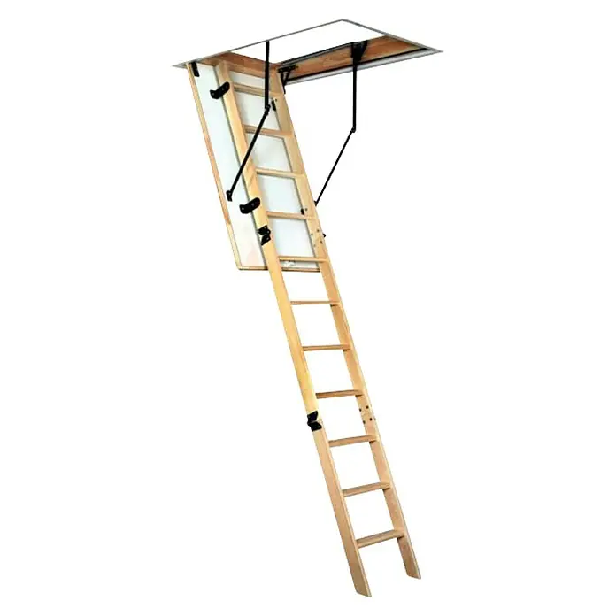 Meisterholz Escalera escamoteable Thermo - L x An: 120 x 70 cm, Aislamiento térmico: 1,22 W/m²K - Vista angular