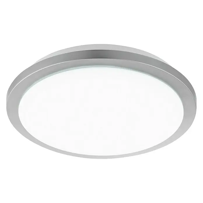 Eglo LED-Wand- & Deckenleuchte rund Competa-ST - 16 W, Ø x H: 34,5 x 8,5 cm, Weiß/Silber, Warmweiß - Diagonale Ansicht