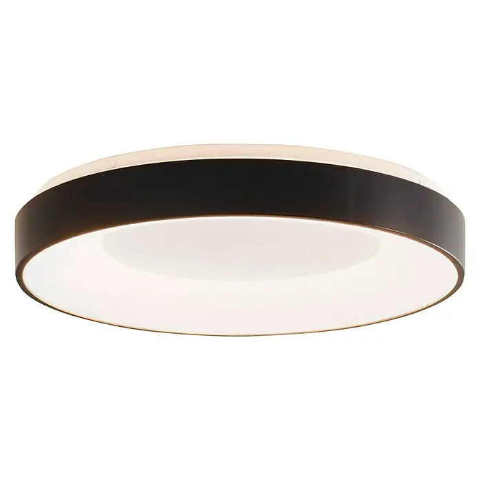 Eglo LED-Deckenleuchte rund Jutio - 32,4 W, Ø x H: 48 x 7,5 cm, Schwarz/Weiß, Warmweiß - Diagonale Ansicht