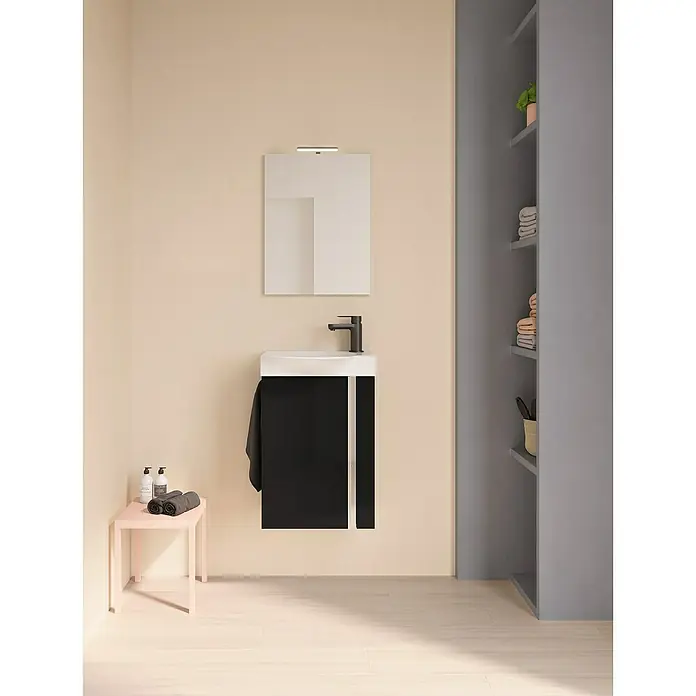Riva Badmöbel-Set Elegance - 45 cm, Schwarz, Matt - Stimmungsaufnahme