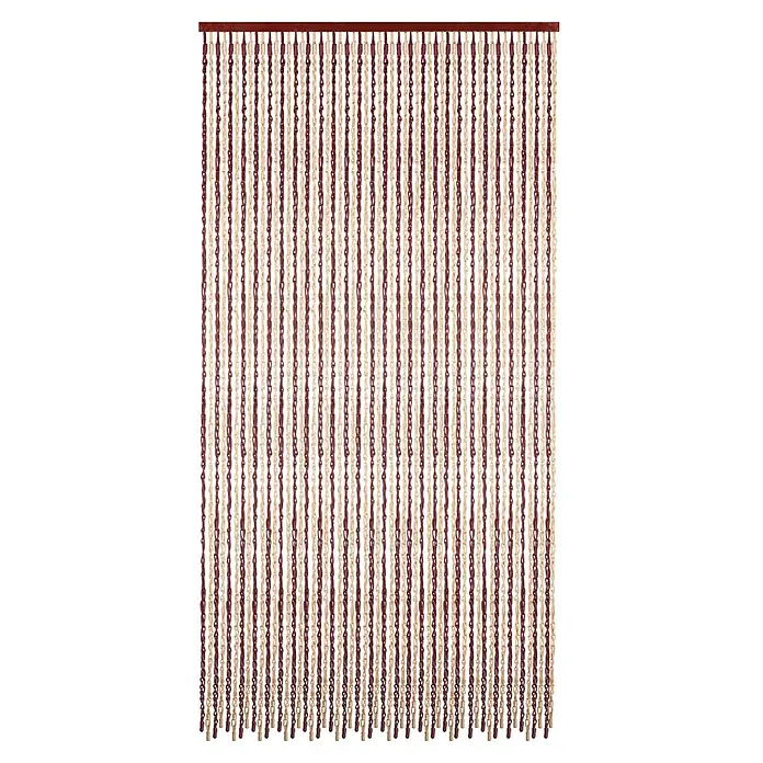 Cortina para puerta Nudos - Burdeos/Marfil, An x Al: 90 x 210 cm - Vista frontal