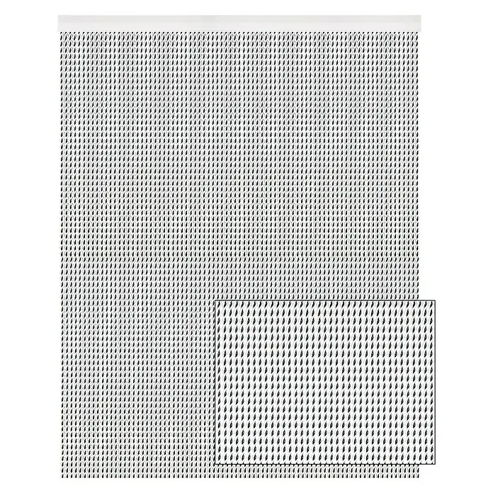 Cortina para puerta Venecia - Blanco/Negro, An x Al: 90 x 210 cm - Vista frontal